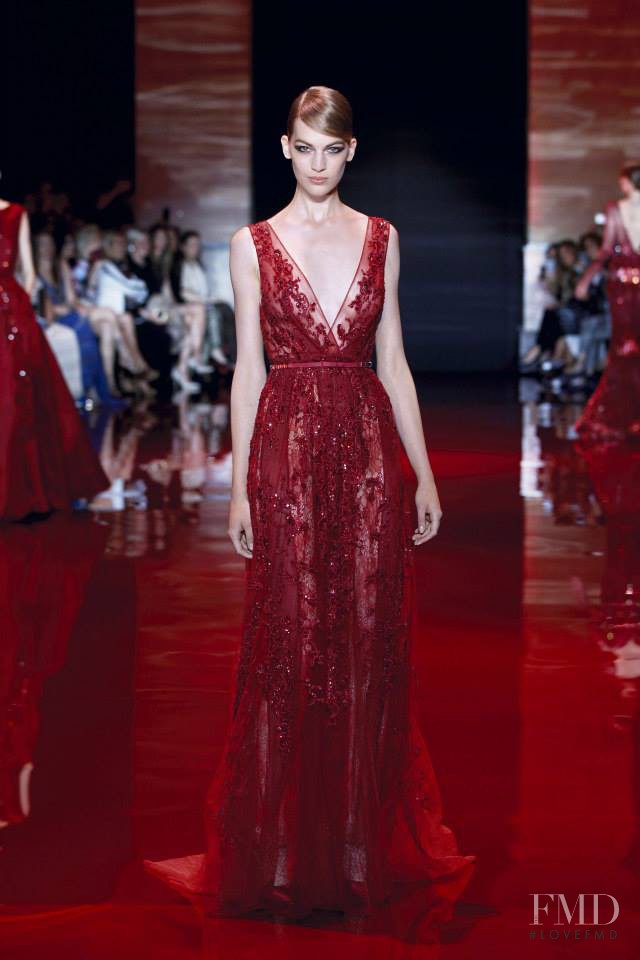Vanessa Axente featured in  the Elie Saab Couture fashion show for Autumn/Winter 2013