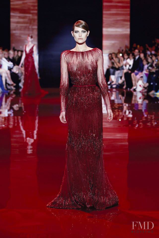 Catherine McNeil featured in  the Elie Saab Couture fashion show for Autumn/Winter 2013
