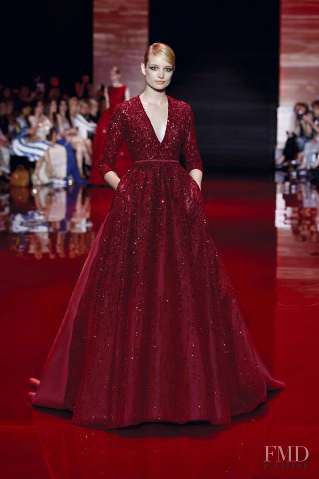 Maud Welzen featured in  the Elie Saab Couture fashion show for Autumn/Winter 2013