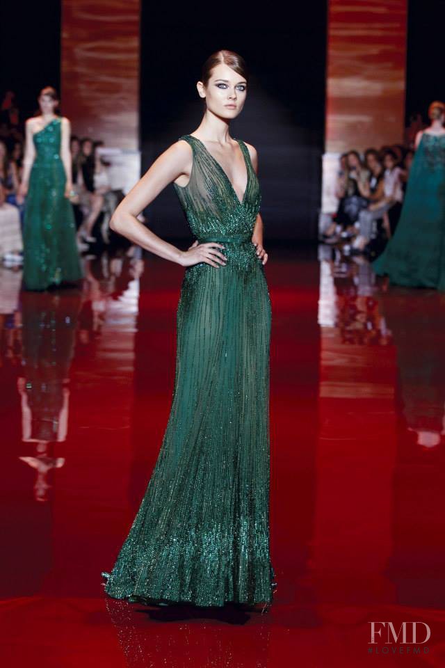 Monika Jagaciak featured in  the Elie Saab Couture fashion show for Autumn/Winter 2013