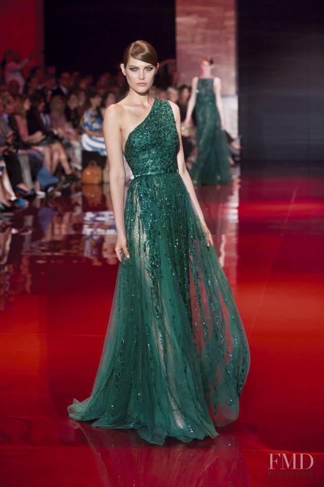 Catherine McNeil featured in  the Elie Saab Couture fashion show for Autumn/Winter 2013