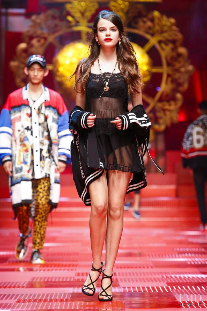 Sonia Ben Ammar featured in  the Dolce & Gabbana fashion show for Spring/Summer 2018