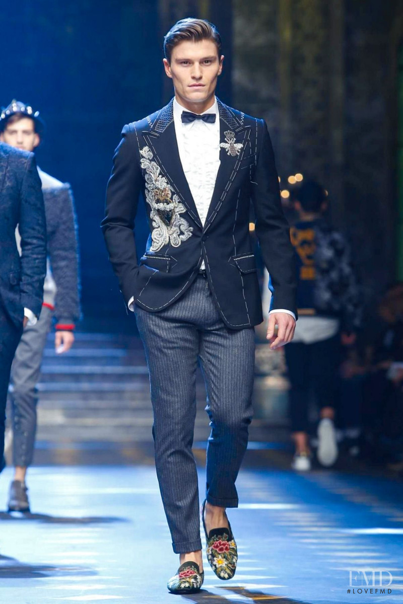 Oliver Cheshire featured in  the Dolce & Gabbana fashion show for Autumn/Winter 2017