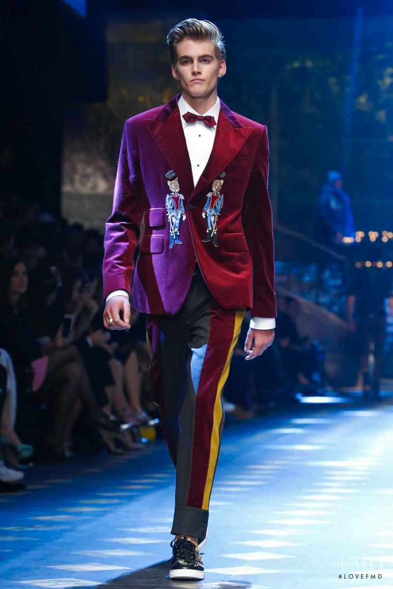 Presley Gerber featured in  the Dolce & Gabbana fashion show for Autumn/Winter 2017