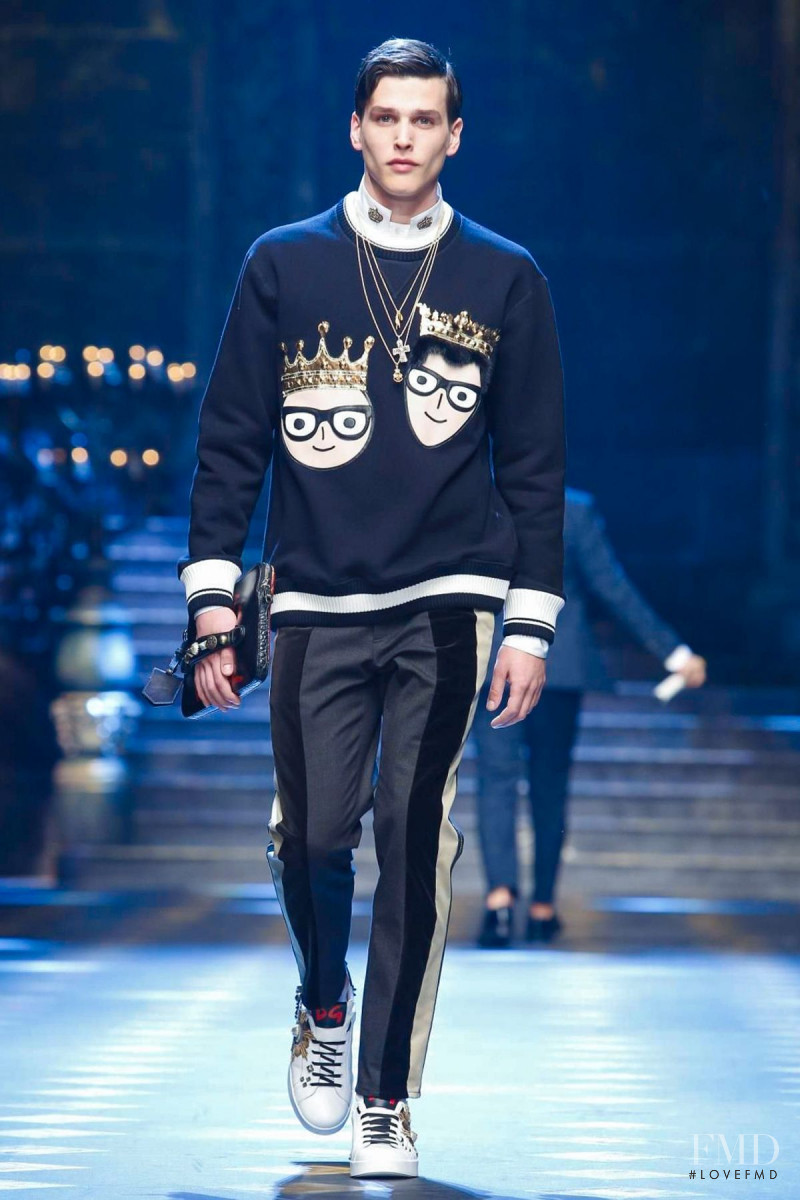 Simon van Meervenne featured in  the Dolce & Gabbana fashion show for Autumn/Winter 2017