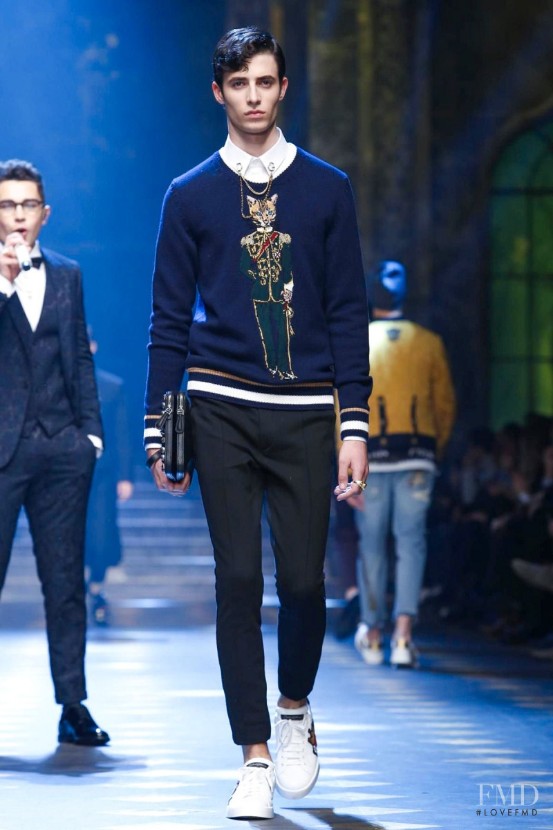 Oscar Kindelan featured in  the Dolce & Gabbana fashion show for Autumn/Winter 2017