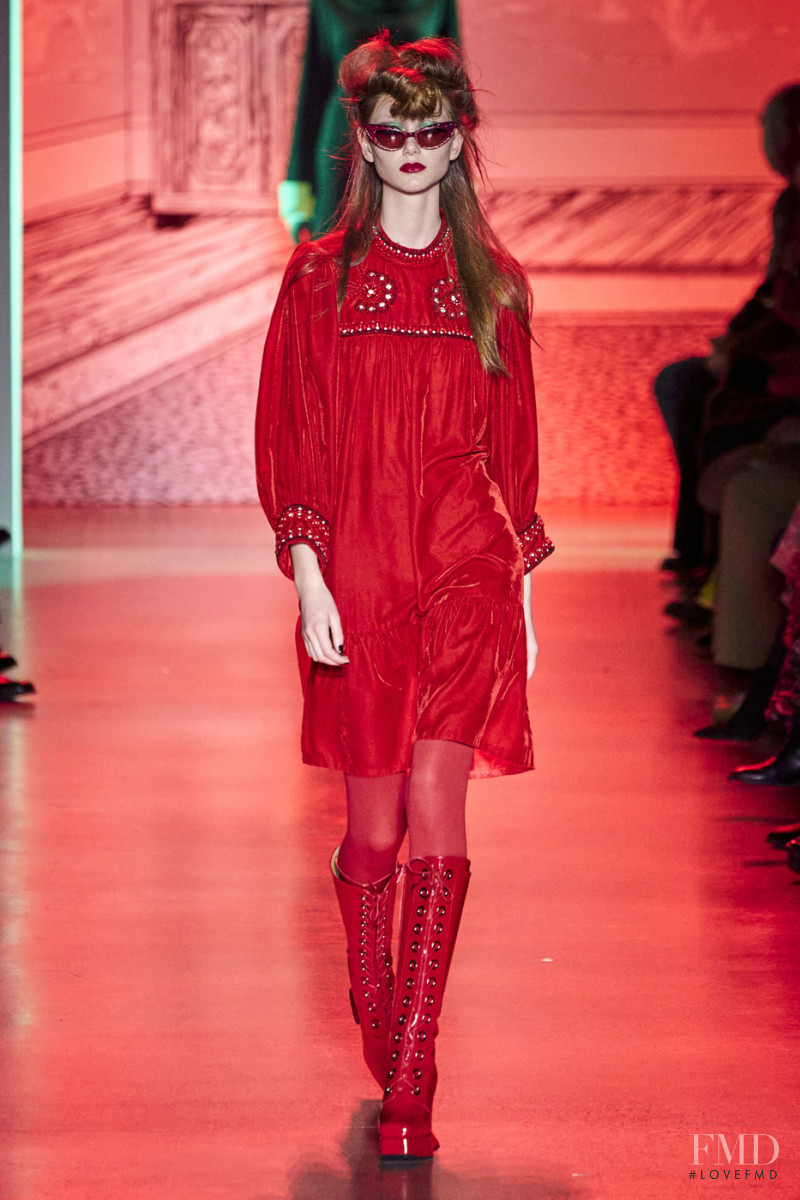 Sara Grace Wallerstedt featured in  the Anna Sui fashion show for Autumn/Winter 2020