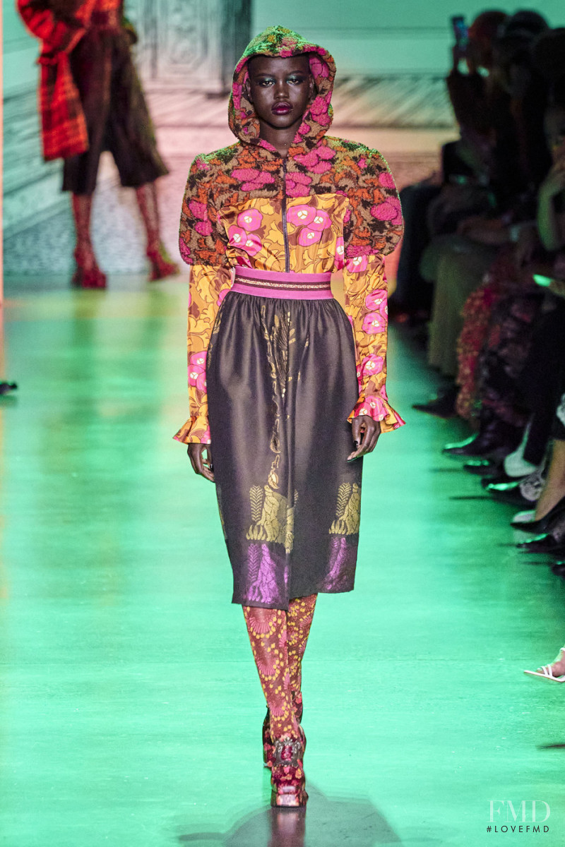 Adut Akech Bior featured in  the Anna Sui fashion show for Autumn/Winter 2020