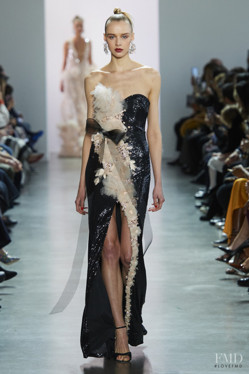 Nina Dapper featured in  the Badgley Mischka fashion show for Autumn/Winter 2020