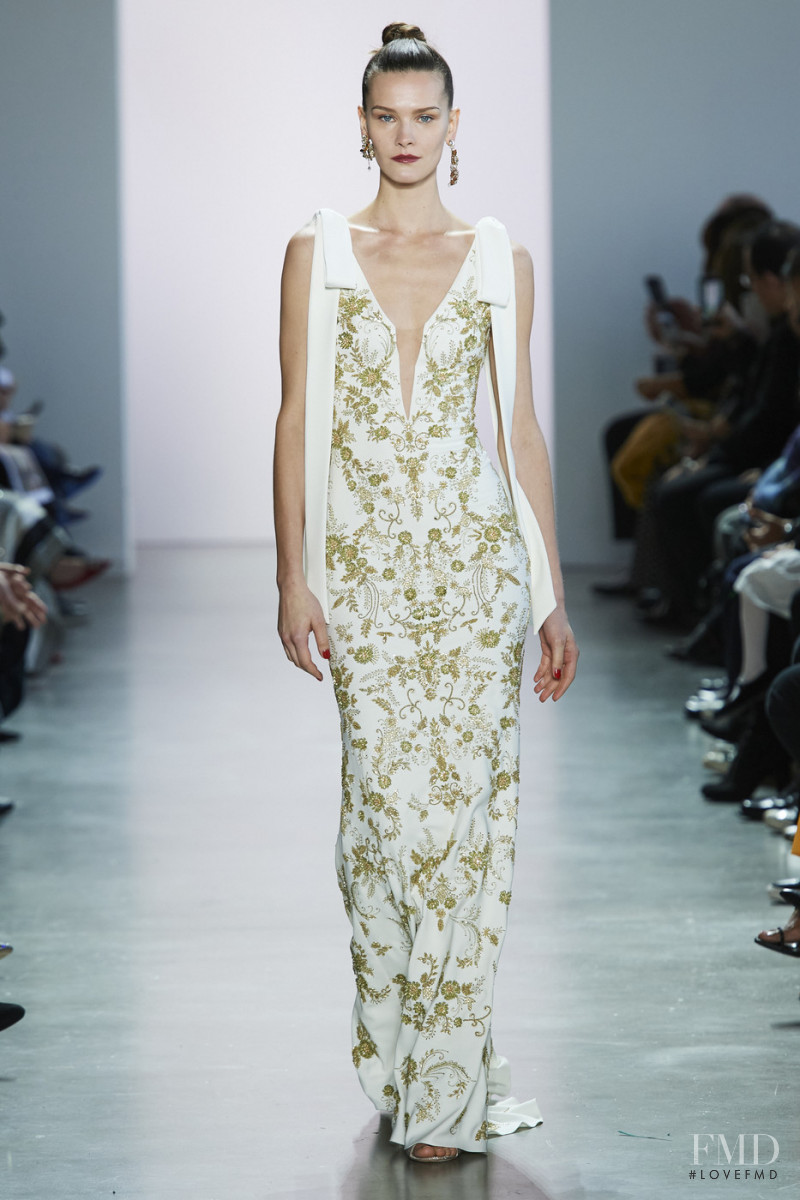 Magdalena Chachlica featured in  the Badgley Mischka fashion show for Autumn/Winter 2020