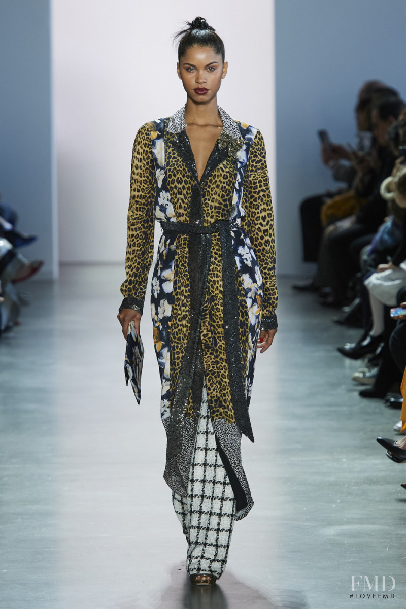 Daiane Sodré featured in  the Badgley Mischka fashion show for Autumn/Winter 2020