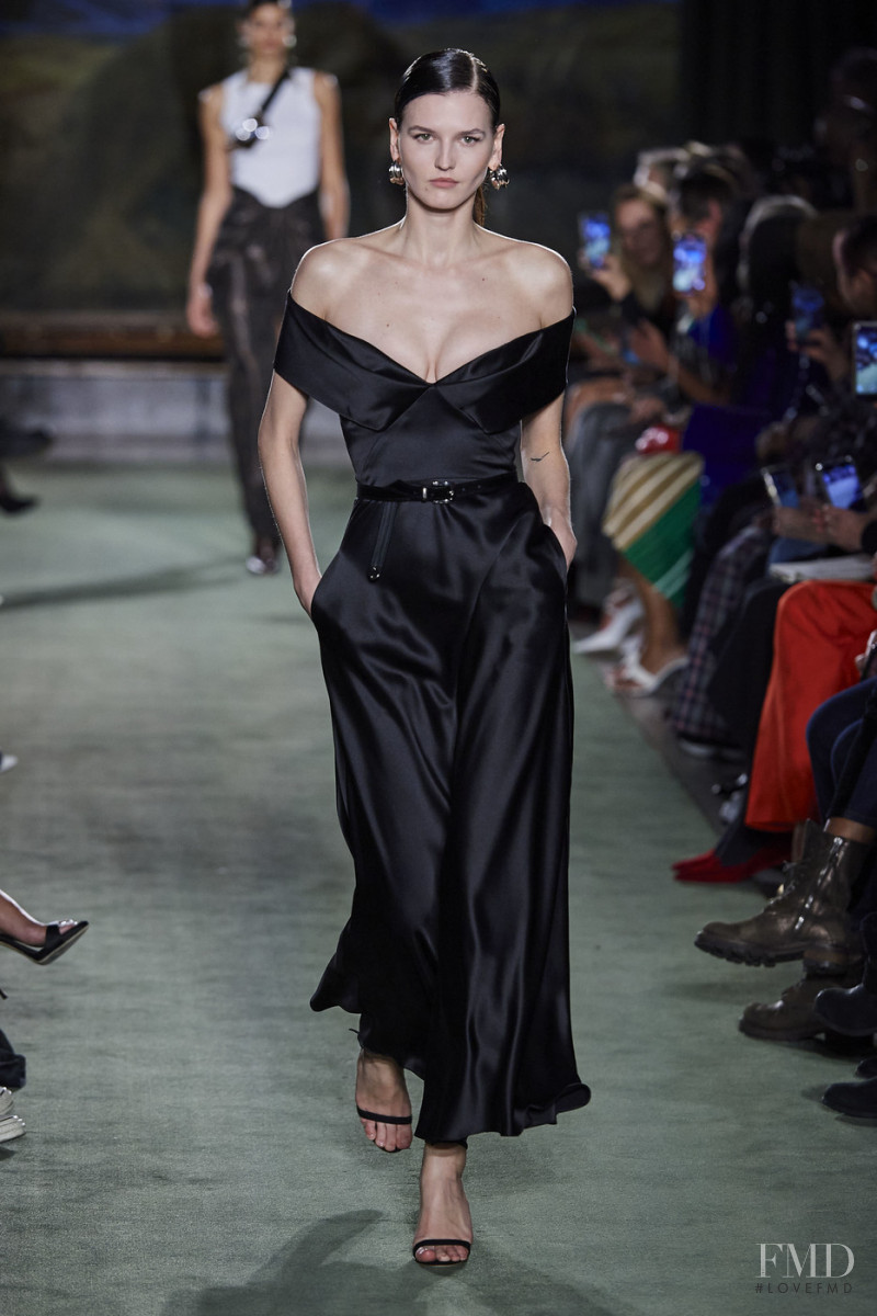 Katlin Aas featured in  the Brandon Maxwell fashion show for Autumn/Winter 2020