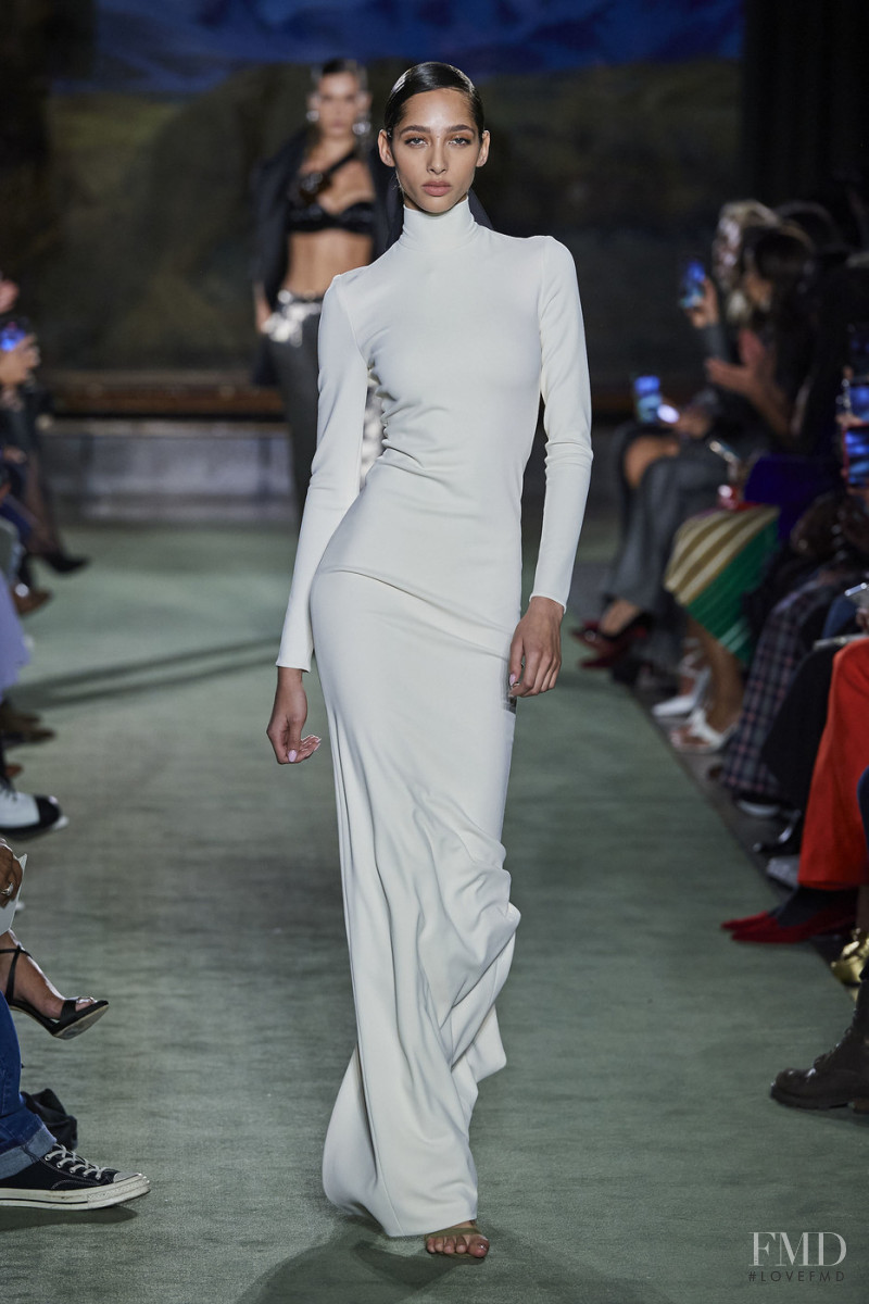 Yasmin Wijnaldum featured in  the Brandon Maxwell fashion show for Autumn/Winter 2020