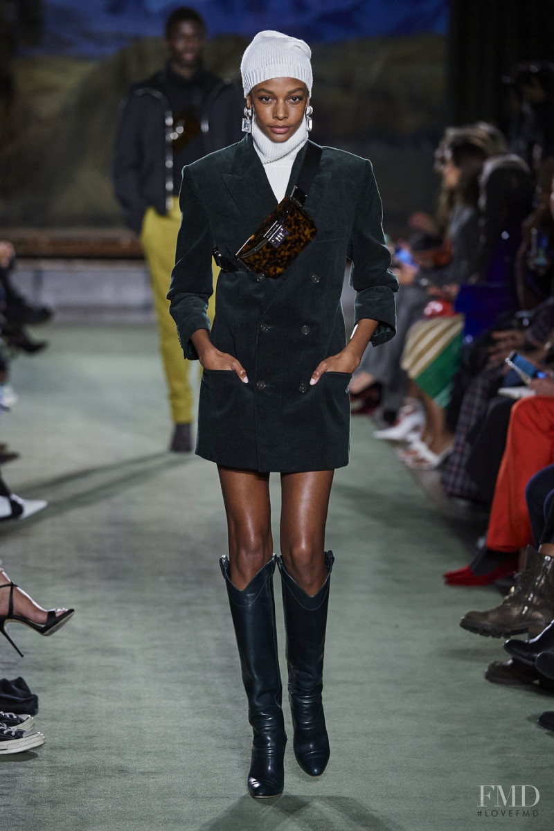 Karly Loyce featured in  the Brandon Maxwell fashion show for Autumn/Winter 2020