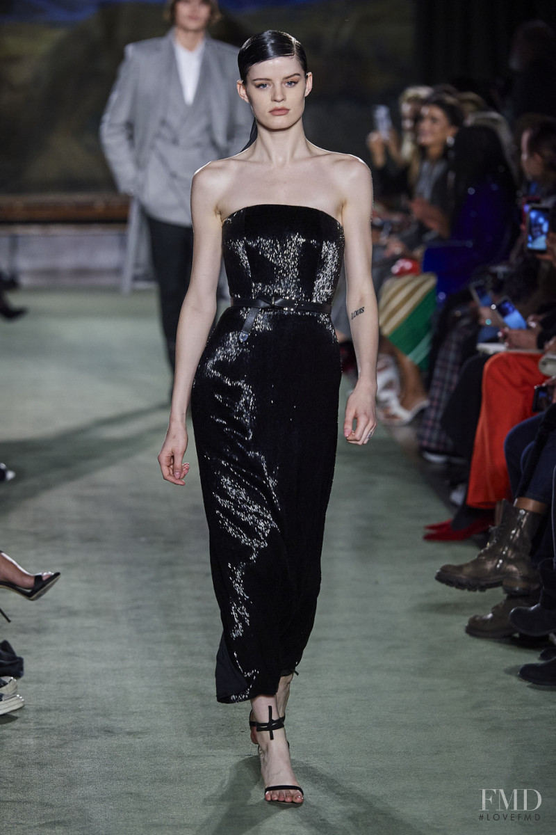 Hannah Elyse featured in  the Brandon Maxwell fashion show for Autumn/Winter 2020