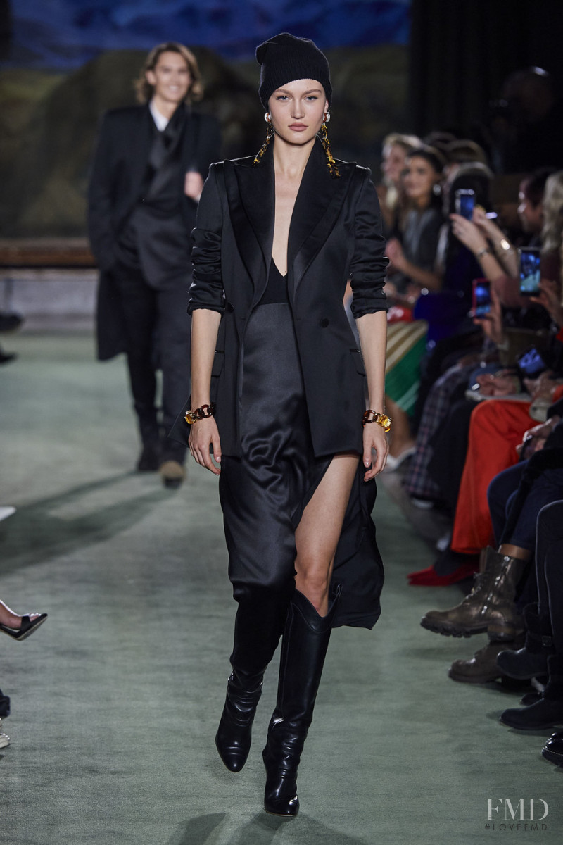 Vika Evseeva featured in  the Brandon Maxwell fashion show for Autumn/Winter 2020