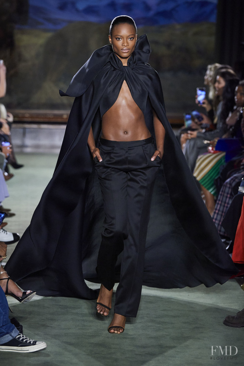 Mayowa Nicholas featured in  the Brandon Maxwell fashion show for Autumn/Winter 2020