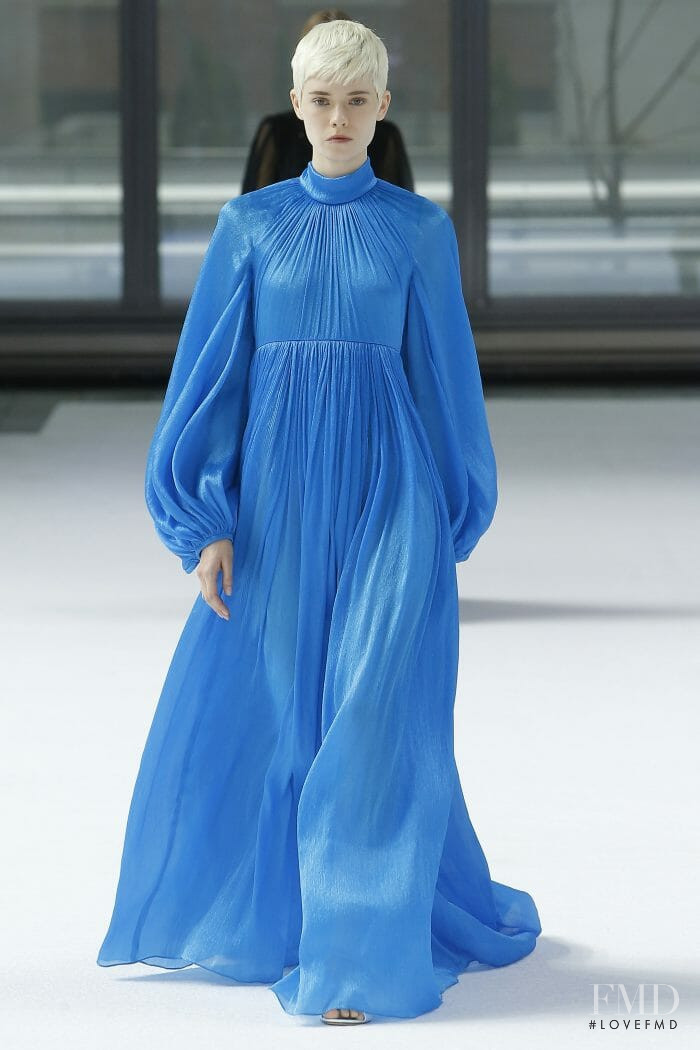 Maike Inga featured in  the Carolina Herrera fashion show for Autumn/Winter 2020
