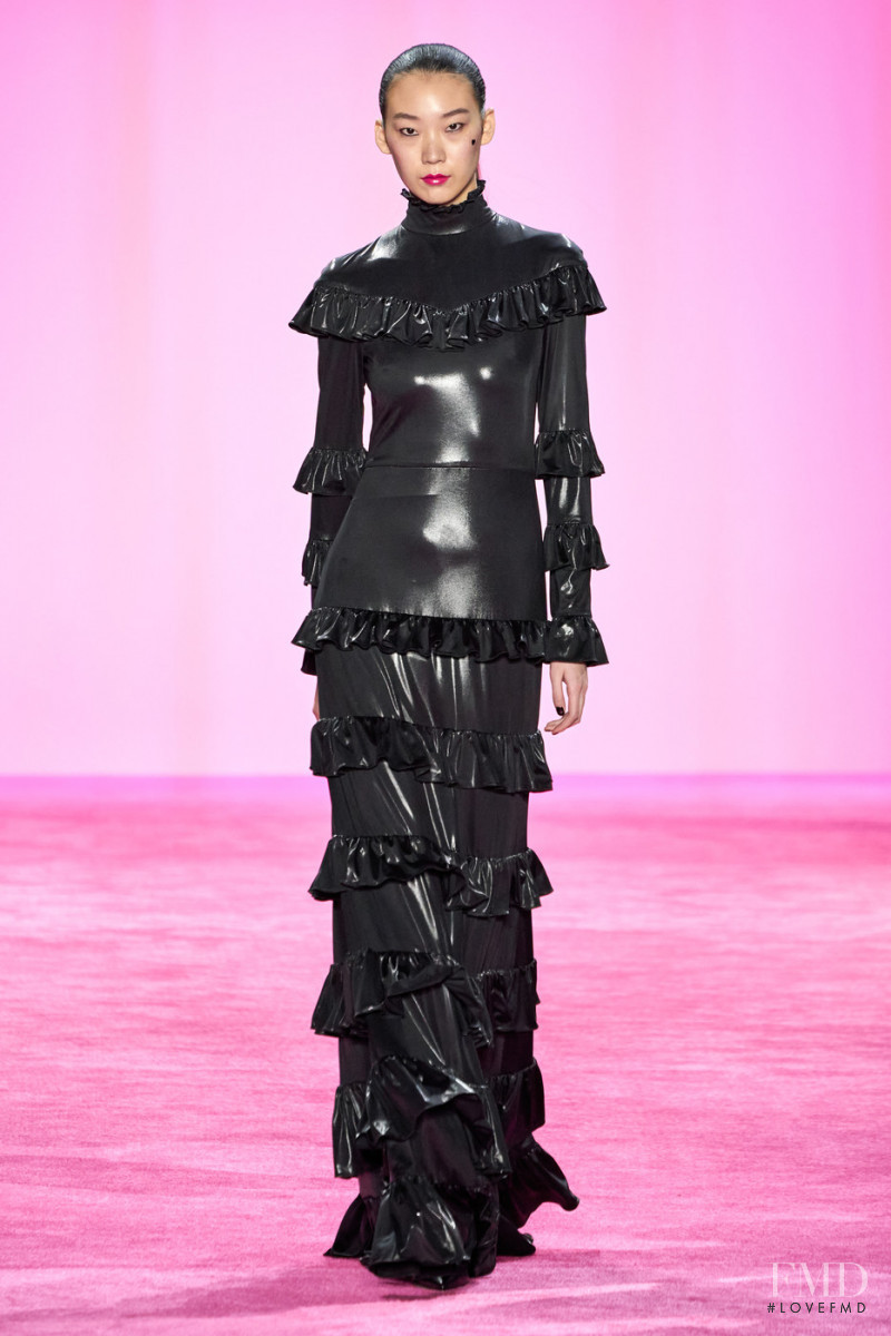 Liu Ran featured in  the Christian Siriano fashion show for Autumn/Winter 2020