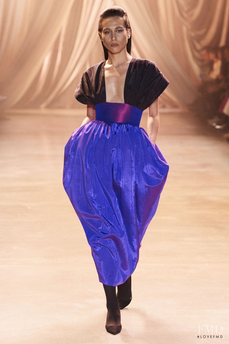 Daniella Valdez featured in  the Christopher John Rogers fashion show for Autumn/Winter 2020