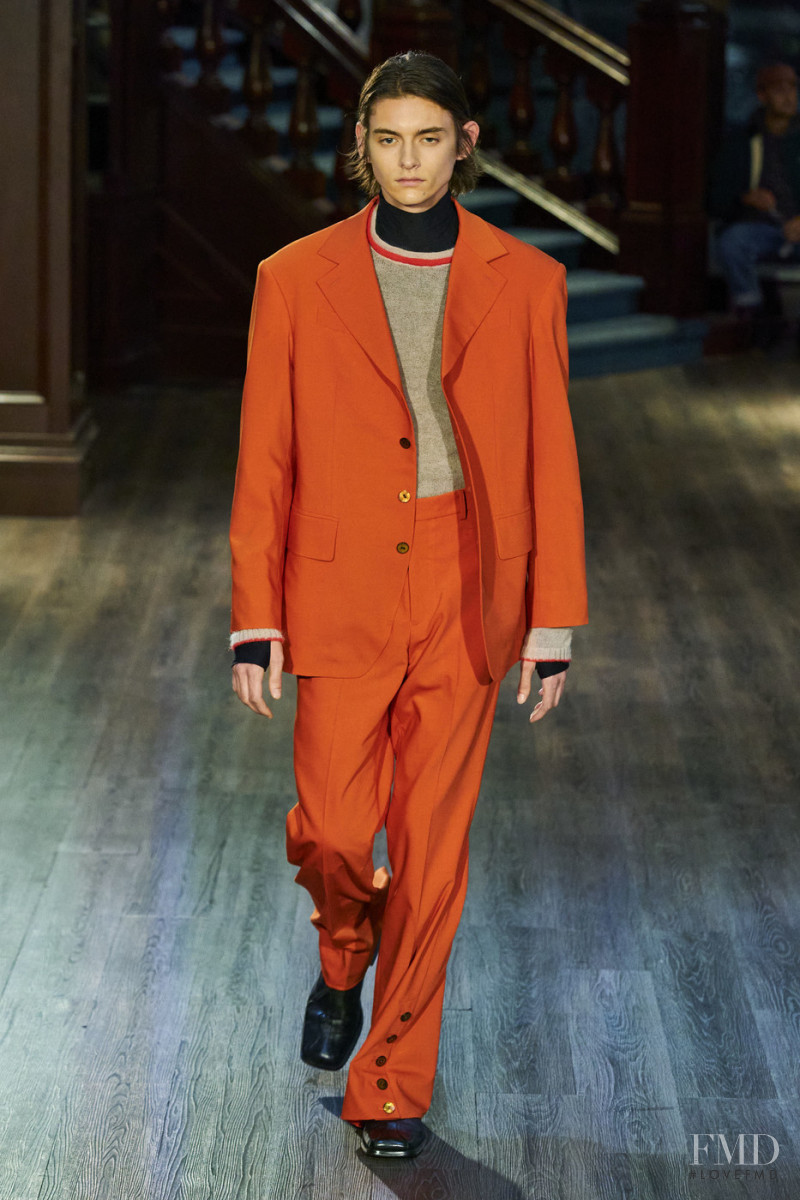 Dylan Christensen featured in  the Eckhaus Latta fashion show for Autumn/Winter 2020