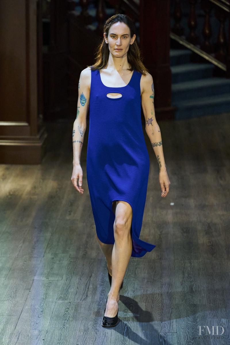 Jane Moseley featured in  the Eckhaus Latta fashion show for Autumn/Winter 2020