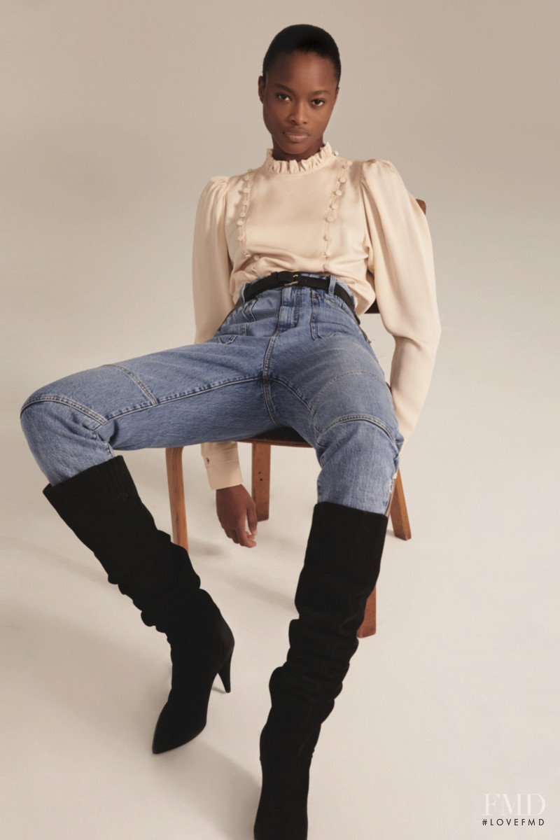 Mayowa Nicholas featured in  the Frame Denim lookbook for Autumn/Winter 2020