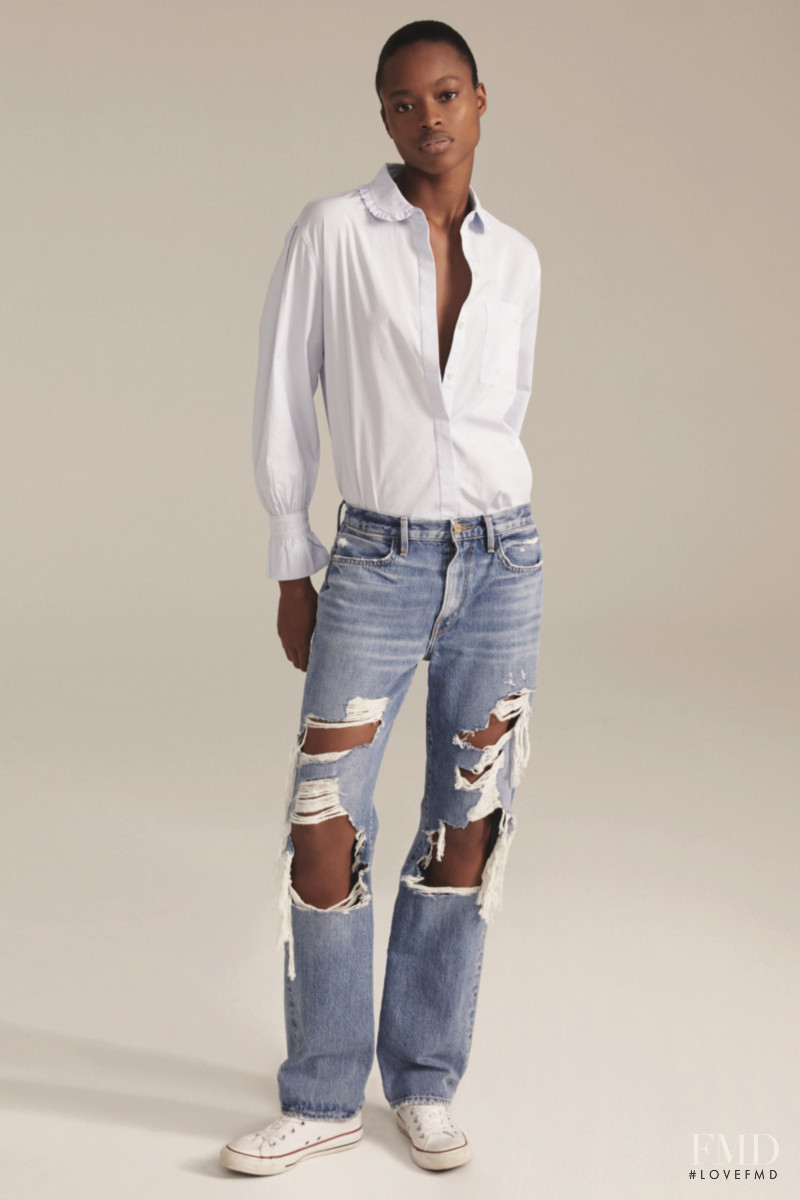 Mayowa Nicholas featured in  the Frame Denim lookbook for Autumn/Winter 2020