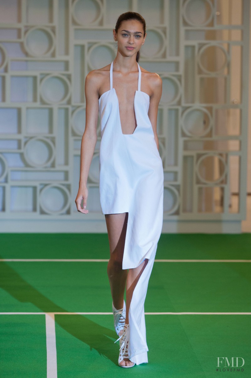 Zhenya Katava featured in  the Lisa Perry fashion show for Spring/Summer 2014