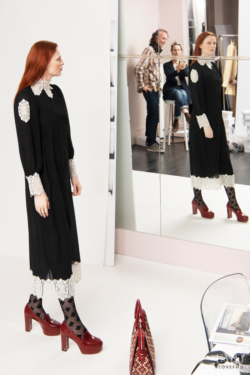 Karen Elson featured in  the Kate Spade New York lookbook for Autumn/Winter 2020