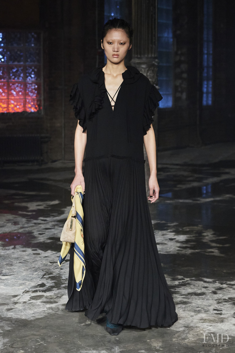 Yilan Hua featured in  the Khaite fashion show for Autumn/Winter 2020