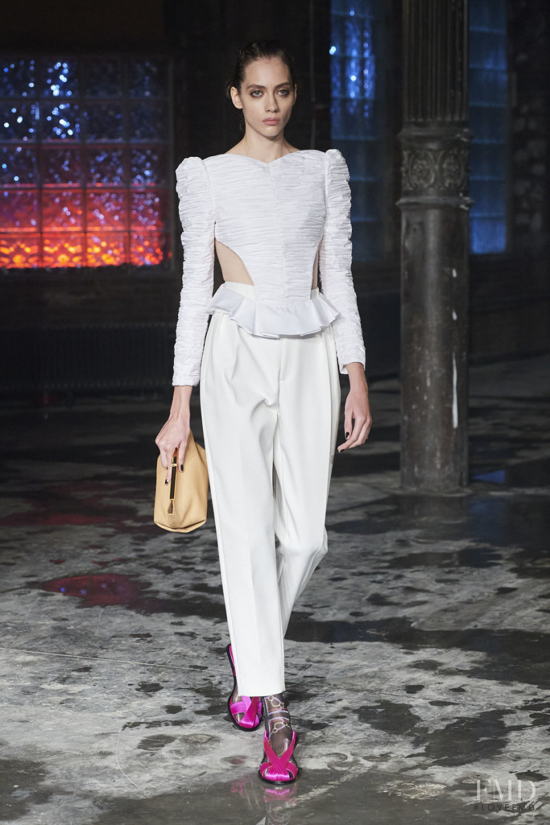 Odette Pavlova featured in  the Khaite fashion show for Autumn/Winter 2020