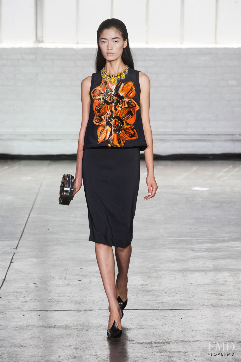 Qi Wen featured in  the Tanya Taylor fashion show for Spring/Summer 2014