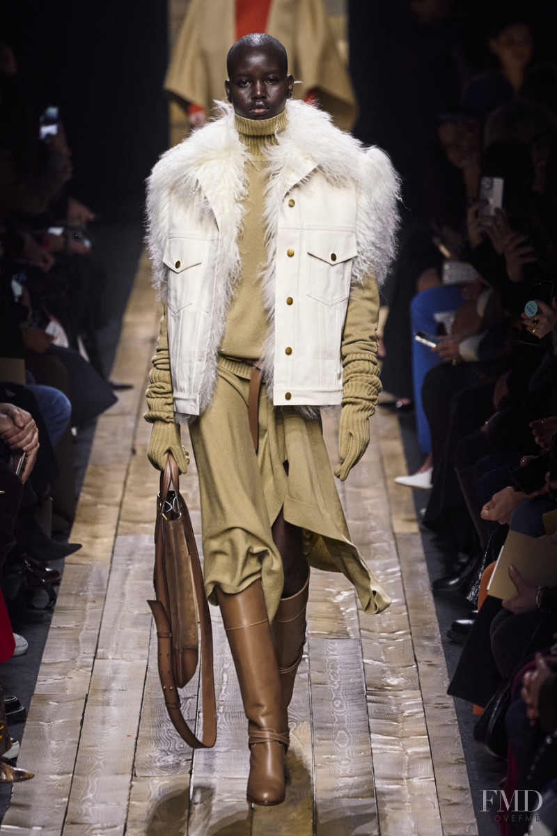 Adut Akech Bior featured in  the Michael Kors Collection fashion show for Autumn/Winter 2020