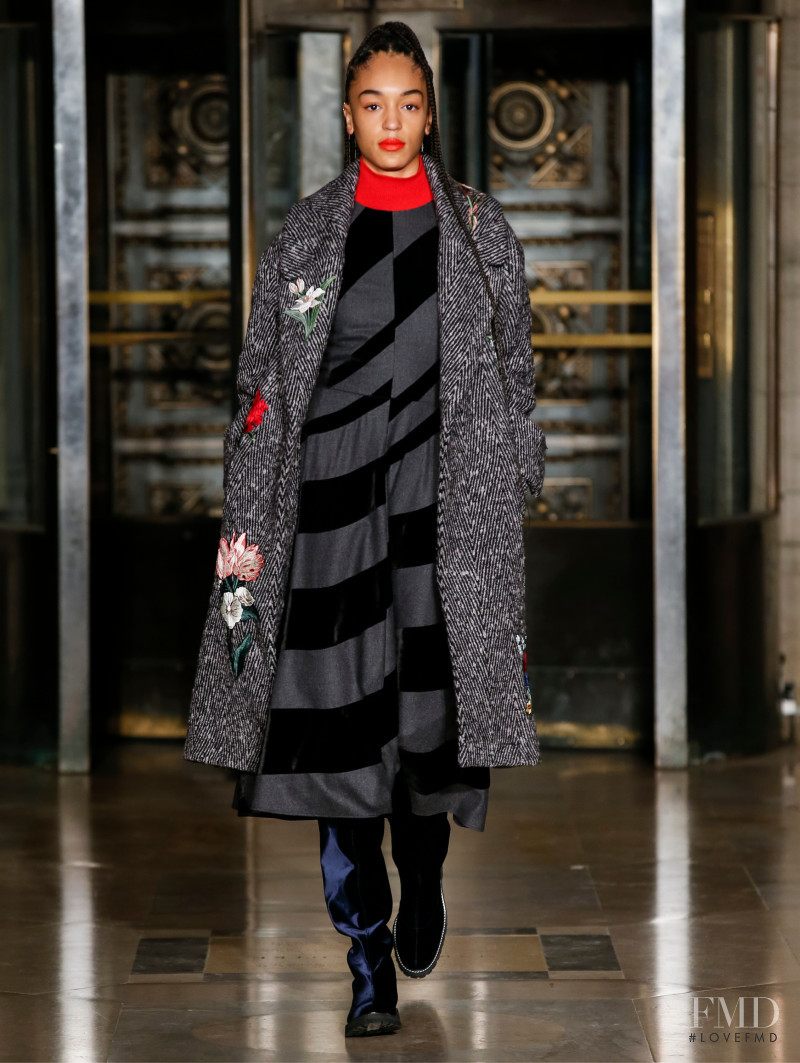 Indira Scott featured in  the Oscar de la Renta fashion show for Autumn/Winter 2020