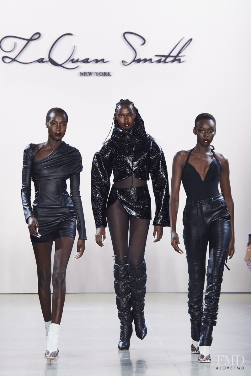 Nya Gatbel featured in  the Laquan Smith fashion show for Autumn/Winter 2020