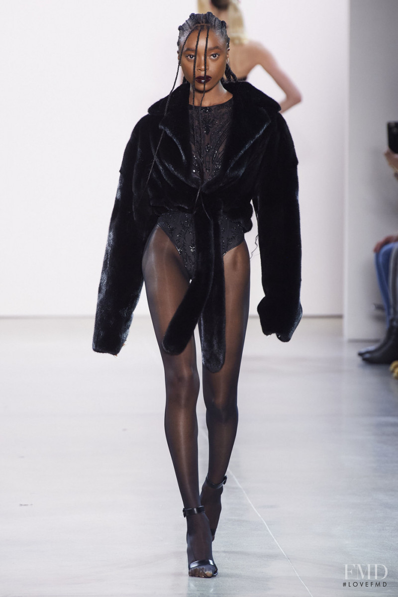 Olivia Anakwe featured in  the Laquan Smith fashion show for Autumn/Winter 2020