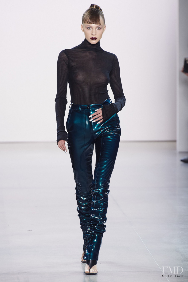 Agata Wojtasik featured in  the Laquan Smith fashion show for Autumn/Winter 2020
