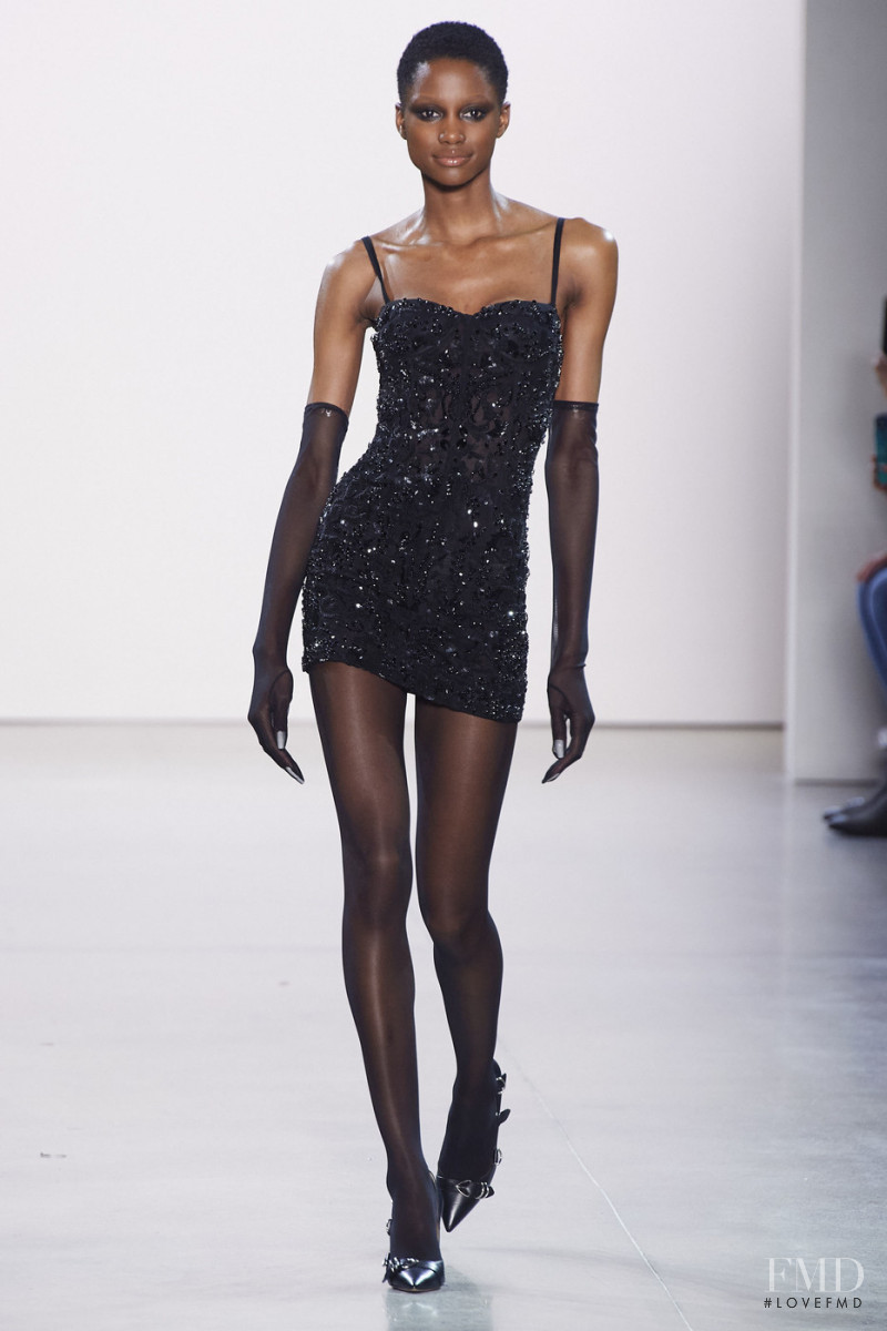 Tara Falla featured in  the Laquan Smith fashion show for Autumn/Winter 2020