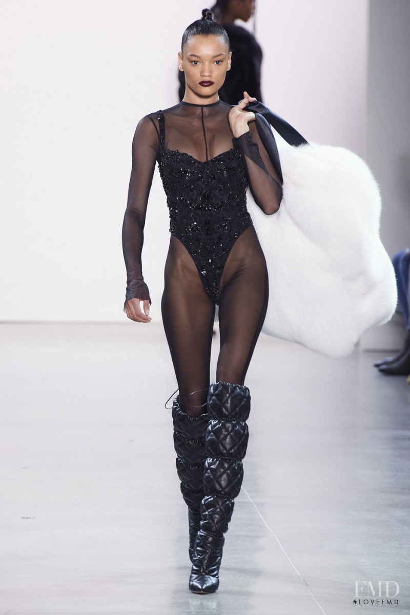 Lameka Fox featured in  the Laquan Smith fashion show for Autumn/Winter 2020