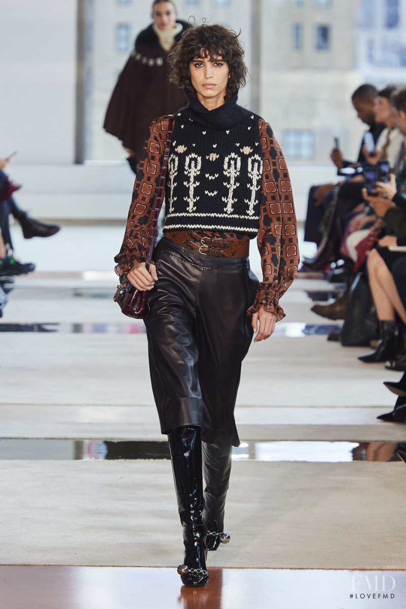 Mica Arganaraz featured in  the Longchamp fashion show for Autumn/Winter 2020
