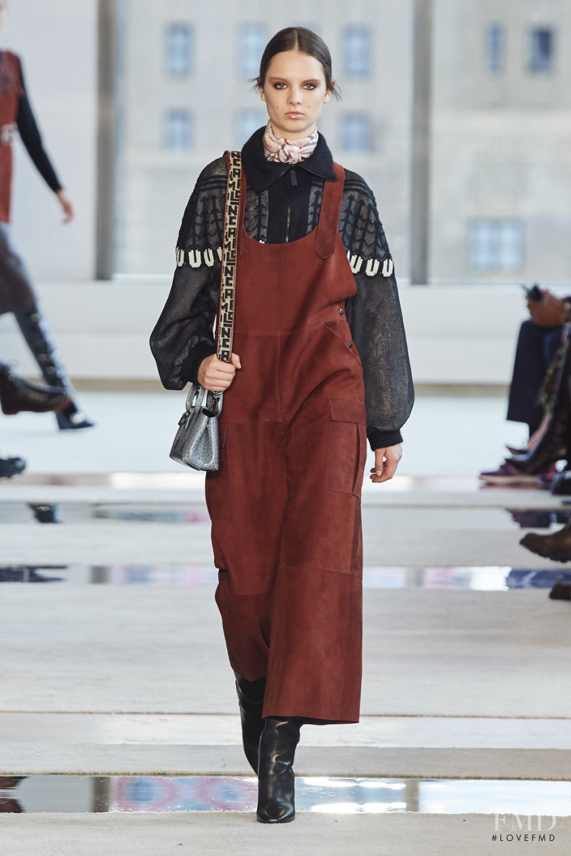 Giselle Norman featured in  the Longchamp fashion show for Autumn/Winter 2020