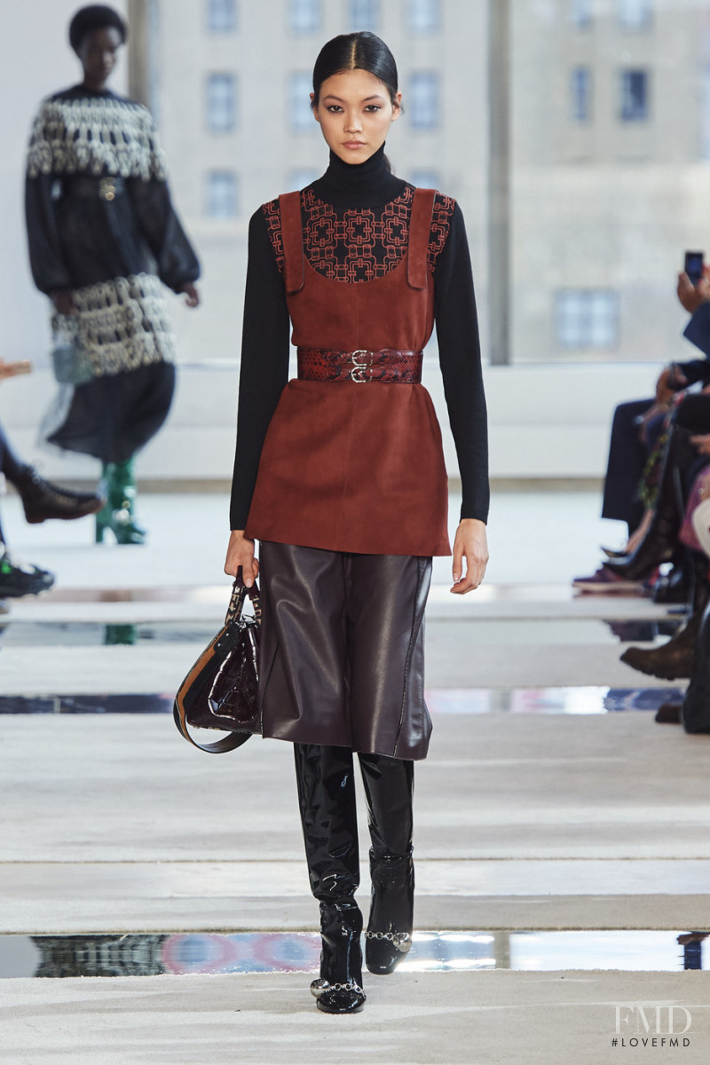Mika Schneider featured in  the Longchamp fashion show for Autumn/Winter 2020