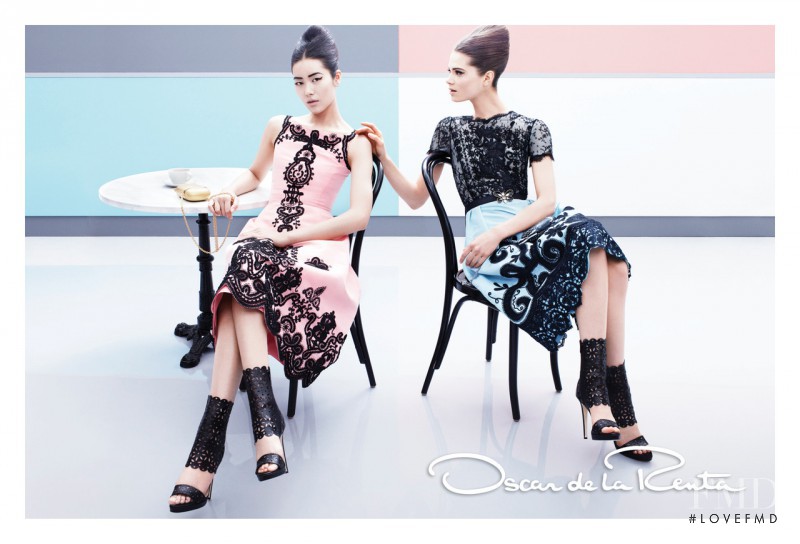 Caroline Brasch Nielsen featured in  the Oscar de la Renta advertisement for Spring/Summer 2013