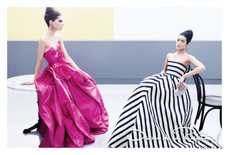 Caroline Brasch Nielsen featured in  the Oscar de la Renta advertisement for Spring/Summer 2013