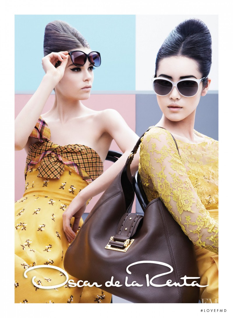 Caroline Brasch Nielsen featured in  the Oscar de la Renta advertisement for Spring/Summer 2013