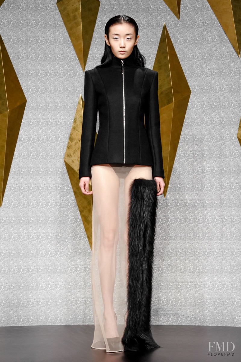 Yi Fei Li featured in  the Mathieu Mirano fashion show for Autumn/Winter 2013