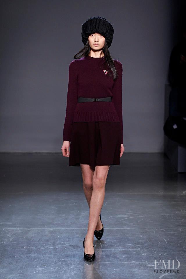 Qi Wen featured in  the Victoria by Victoria Beckham fashion show for Autumn/Winter 2013