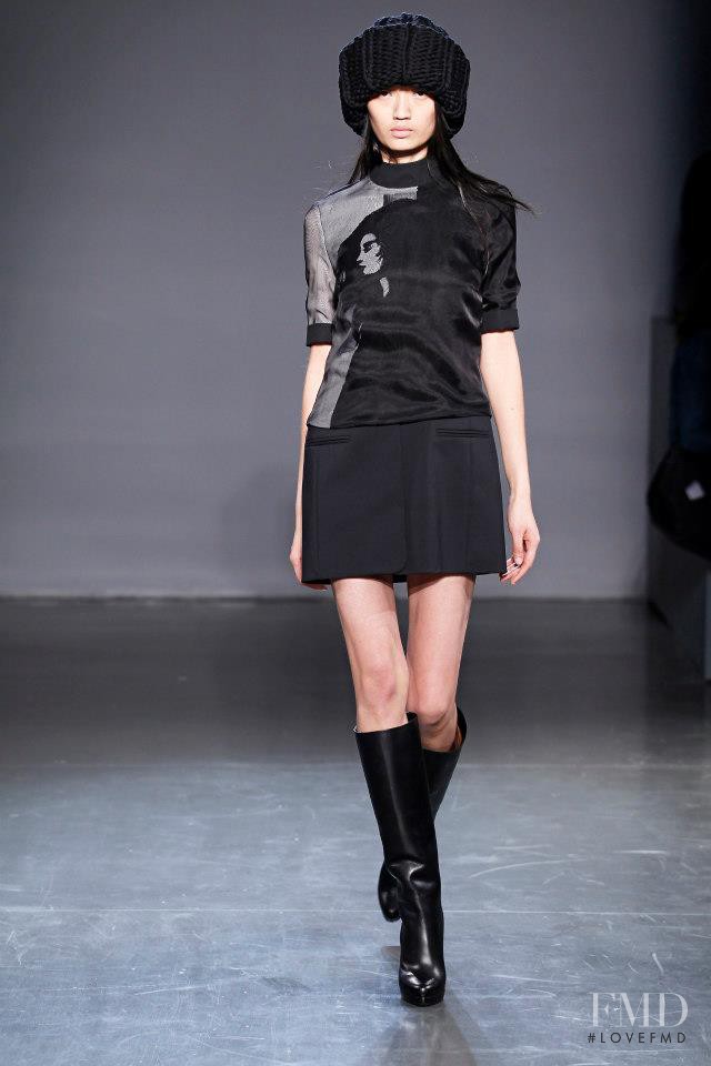 Qi Wen featured in  the Victoria by Victoria Beckham fashion show for Autumn/Winter 2013