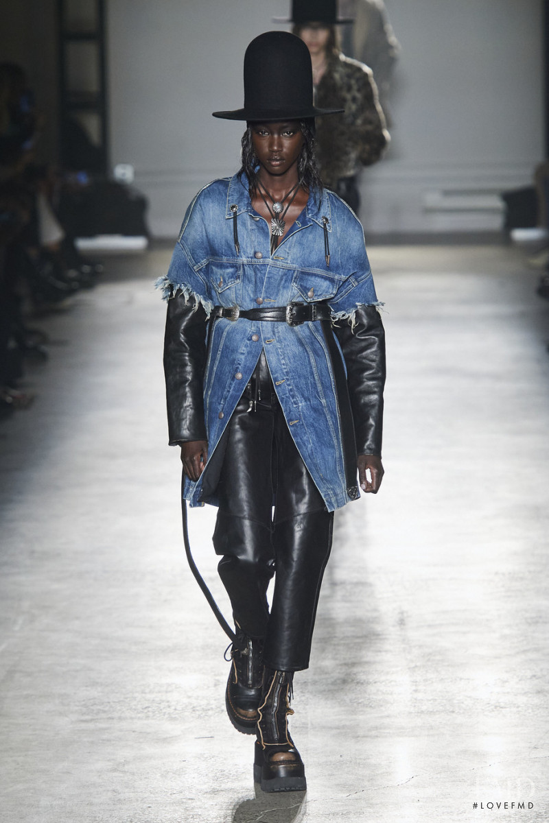 Anok Yai featured in  the R13 fashion show for Autumn/Winter 2020